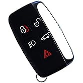 5 Button Replacement Car Key Fob Smart Proximity Keyless Entry Remote Start Control Fits for 2012-2017 Ranger Rover, Sport, Evoque/ 2012-2016 Land Rover LR2/ LR4 (KOBJTF10A), Pack of 1