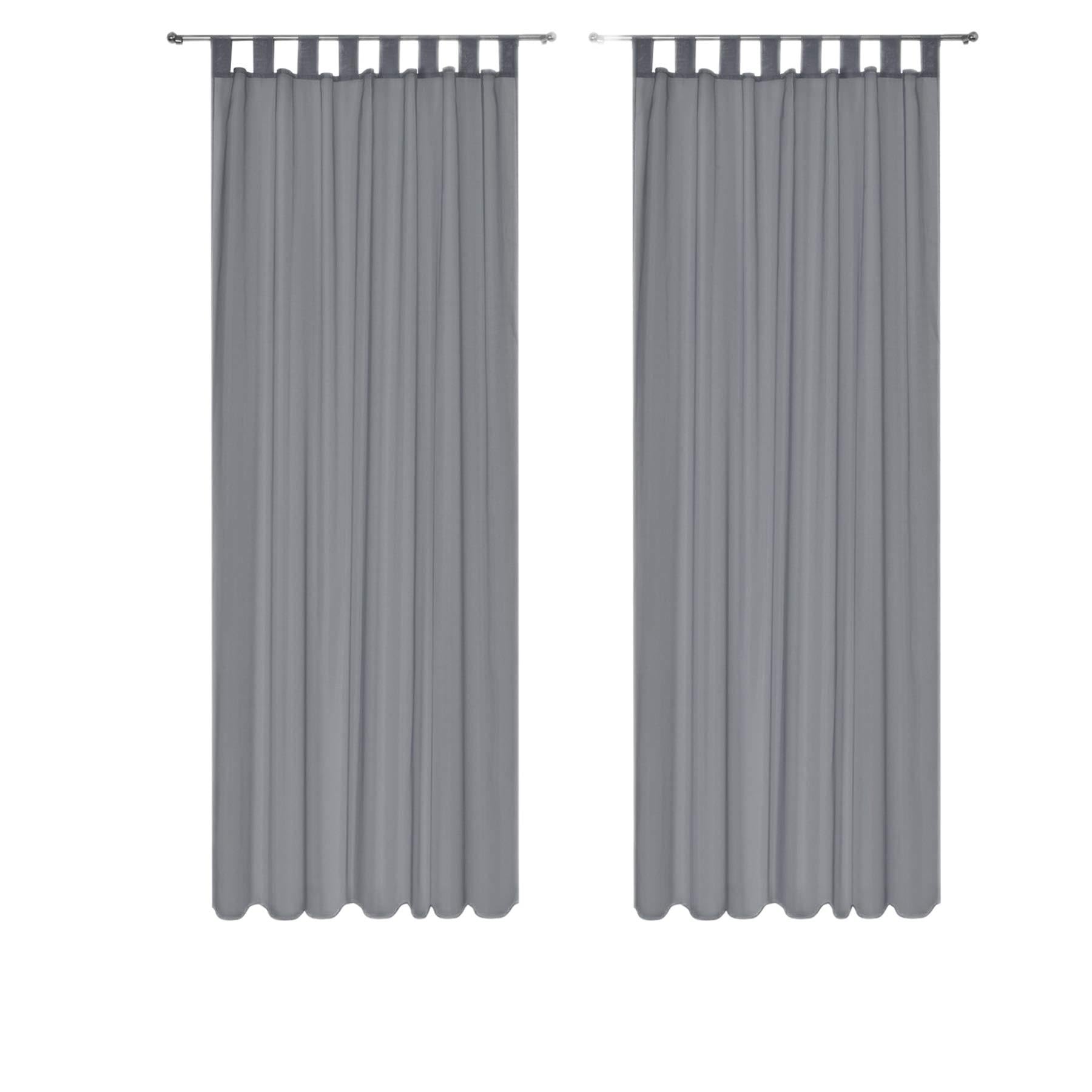 Megachest lucy Woven Voile Tab Top Curtain 2 Panels with ties (28 colors) (dark silver, 56" wideX48 drop(W142cmXH122cm))