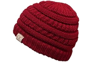 Funky Junque Kids Cozy Ribbed Beanie - Warm Winter Knit Cap for Toddlers