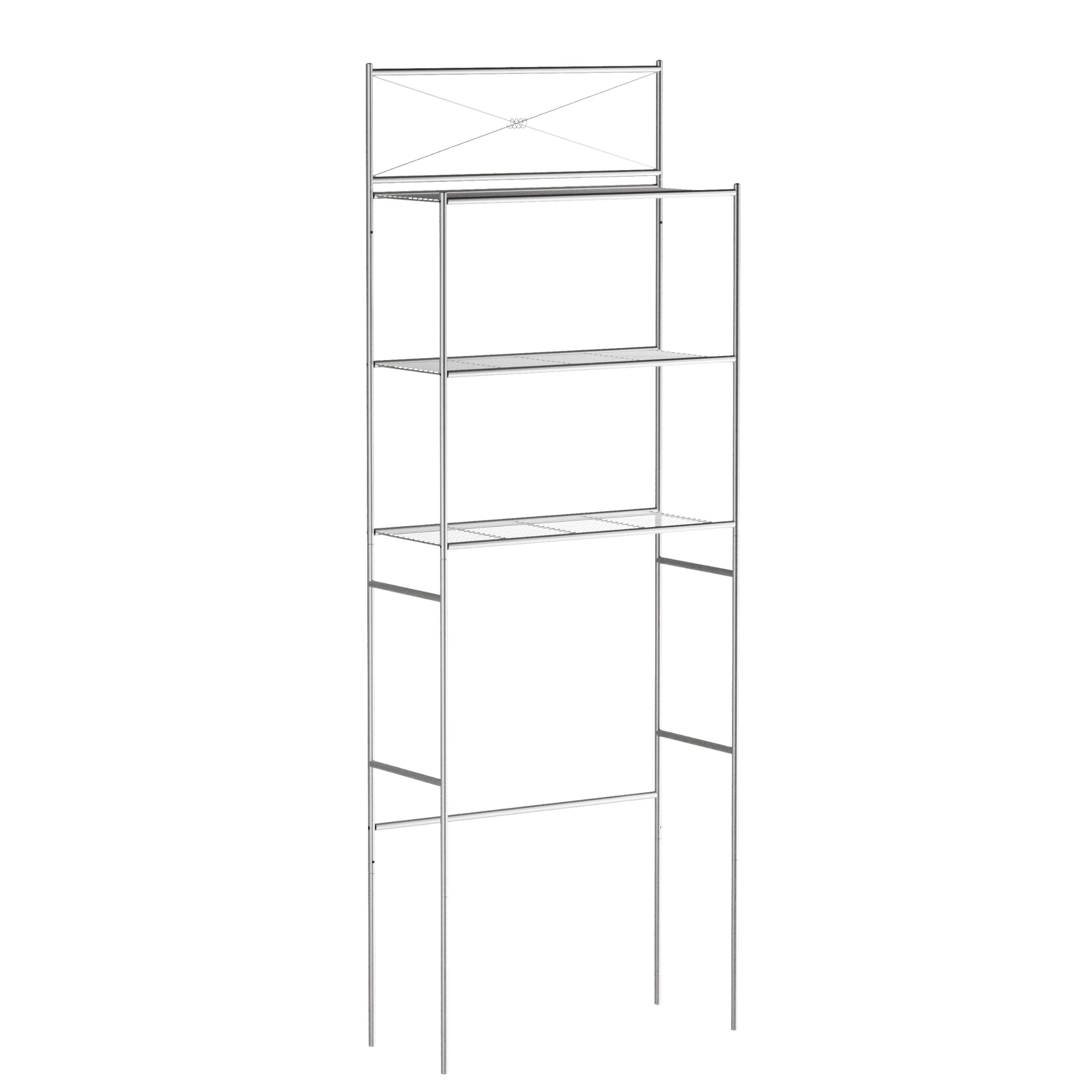 Photo 1 of Zenna Home Over the Toilet Storage Shelf Space Saver, Behind Toilet Bathroom Organizer and Storage, Metal Bathroom Organizer with 3 Shelves, Satin Nickel