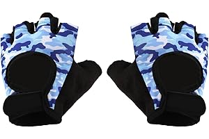 Kids Half Finger Cycling Gloves Mittens Breathable Non Slip Fingerless Bike Riding Gloves Shockproof Sports Training Gloves U