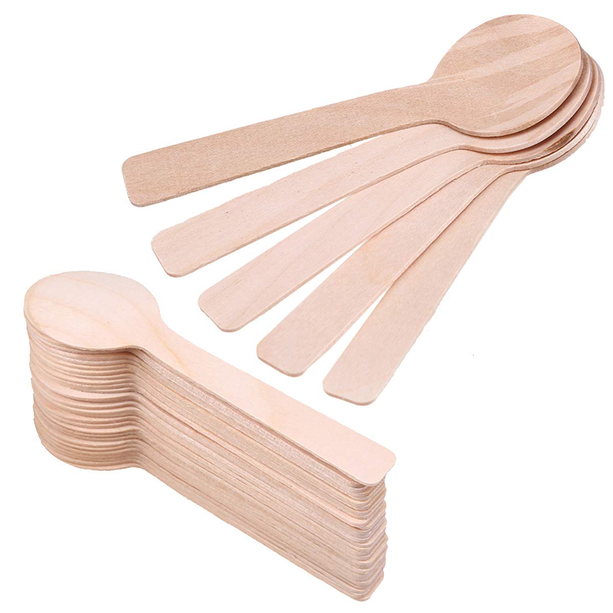Wooden Spoons,200 Pieces Disposable Mini Wooden Spoons,4" EcoFriendly