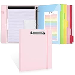 SKYDUE 3 Ring Binder with Clipboard,1 Inch