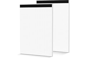 ZAVIKO Dot Grid Notepad 8.5 x 11, 2 Pack, 5x5 Dotted Graph Paper 8-1/2 x 11", Dotted Journal Notepad for Sketching Journaling, Micro Perforated, White Thick Paper 1/5" Dots Notes Writing Pad, 30 Sheets/Pad
