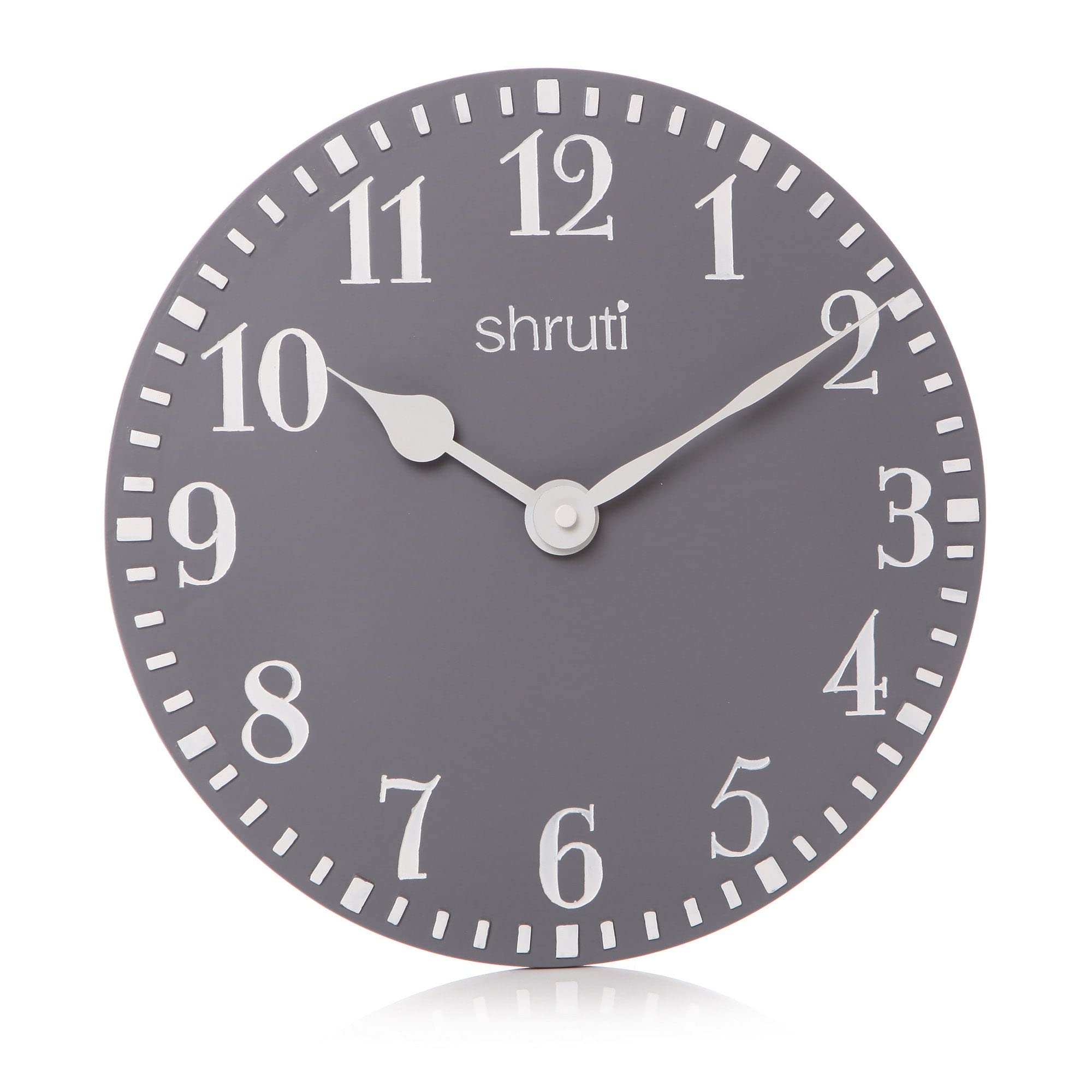 Time & Co QUALITY Classic Vintage Style SLATE GREY Wall Clock - Polyresin - 29cm