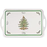 Spode Christmas Tree Collection - (18.9" x 11.6") Melamine Tray Holiday Entertaining Decorative Serving, Dimensions Strong Durable Classic Festive Design Seasonal Dining Kitchen Accent