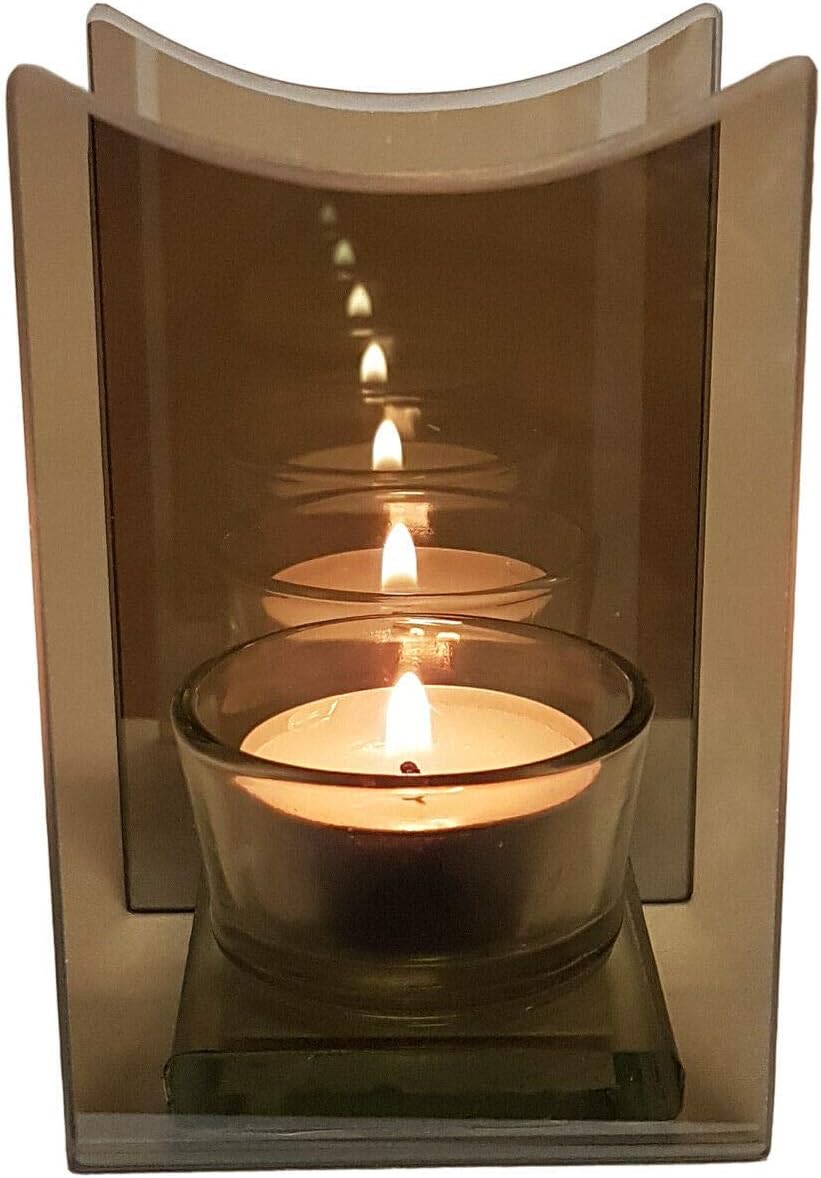 Pentrum UK Infinity Reflective Contemporary Mirror Glass 'Infinity' Tea Light Candle Holder