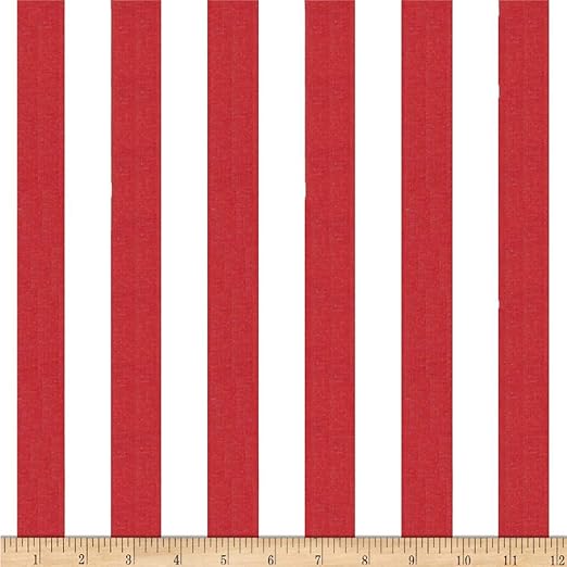 Amazon Com Richland Textiles 1 In Stripe Red White Fabric By The