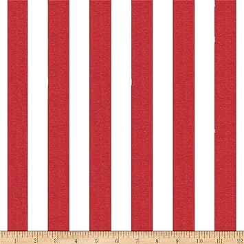 Amazon Com Richland Textiles 1 In Stripe Red White Fabric By The