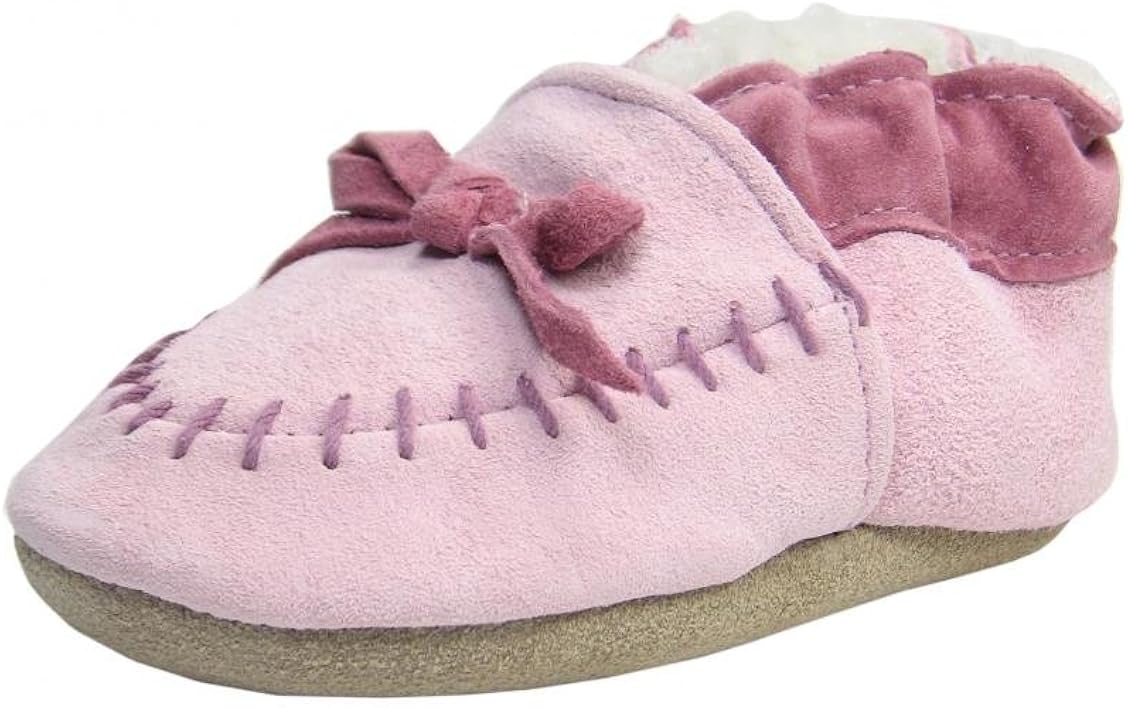 Robeez Infant Comfy Cozy Pink Soft Sole Suede Baby Girl