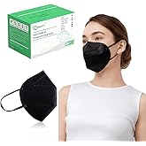 iNopt 50 Pack Disposable Face Masks Ships from Canada, 5-Layer Black face mask, Individually Packaged Non-Woven Masks, Dust M