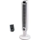 Lasko Oscillating Tower Fan with Remote Control - 36" - 2510 - White | Timer, Quiet Standing Fan for Bedroom, Office, and Home, 3 Speeds, Powerful Cooling Air