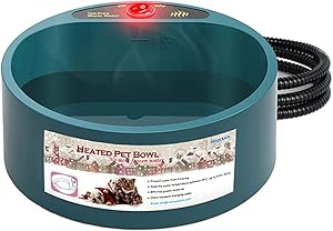 Abollria Pet Dog Bowl Food, Winter Heated Feed Cage Bowl, Constant Temperature Heating Thermostat Dog Basin, Food Bowls Dogs Electric Bowl, Pet Water Bowl for Cats, Dogs, Chickens, Ducks,etc