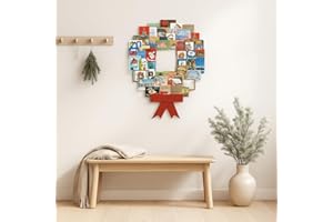 Jumbl Christmas Decoration Wonder Wreath Jumbo (44" X 36") Card & Photo Display Holder. for Home, Work, Schools, Party. Great Way to Go Down Memory Lane.