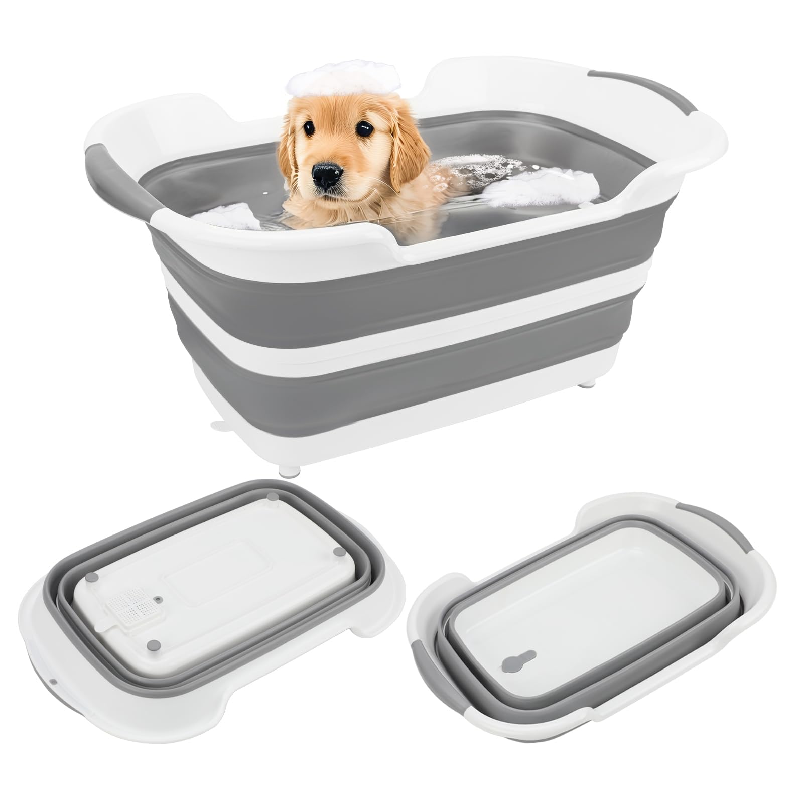 7.1 Gal/27L Multipurpose Collapsible Dog Bathtub, Raised Small Pet ...
