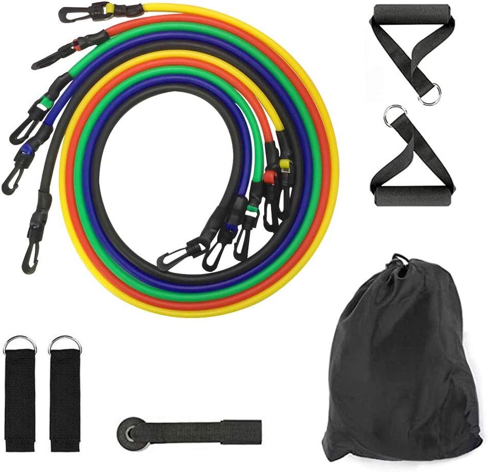 DesirePath Fitness Resistance Bands - Resistance Band Handles Resistance Bands Workout, Exercise Resistance Band Set with Extra Door Anchor, and Carrying Case for Home, Gym, Office