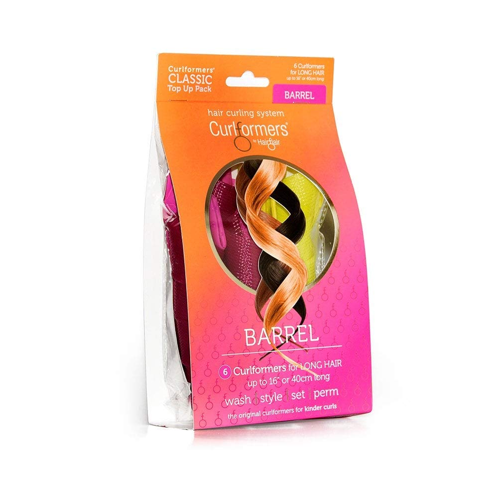 Curlformers Original Heatless Hair Curlers Barrel Curls Top up Pack, 6 Pack No Heat Hair Curlers (Styling Hook Not Included), for Medium to Long Hair up to 16" (40cm)