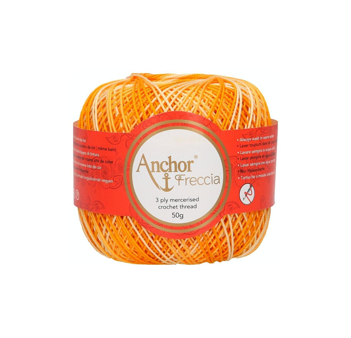 Anchor 4787006-09429 Crochet Yarn, 100% Cotton, 9429, Thickness 6, 88 g