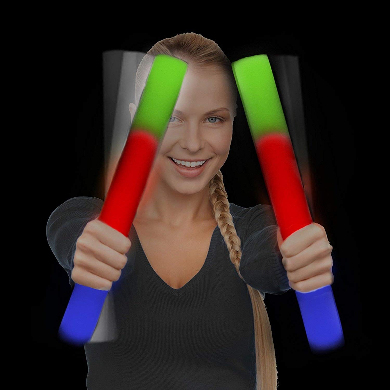 Fun Central AC894 LED Foam Stick Baton Supreme Multicolor 12 Pack