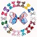 LCLHB 4.5 inch Printed Ribbon Bow Boutique Baby Girl Hair Clips For Teens Children 20PCS
