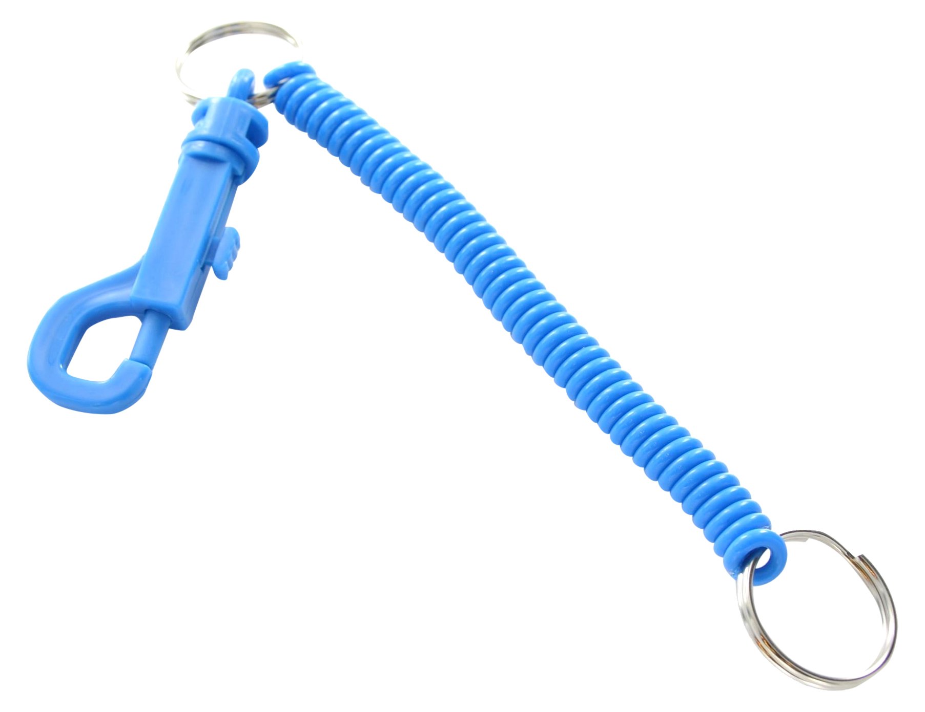 Merriway BH04891 (2 Pcs) Spiral Keyring Blue Plastic - Pack of 2 Pieces