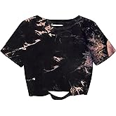 Sofia's Choice Women's Summer Casual Short Sleeve Tops Distressed Ripped Crop Top T Shirt