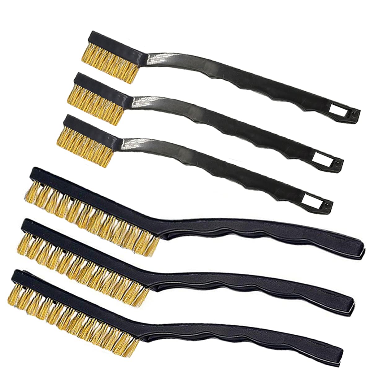 Sayago 6PCS Brass Wire Brush Wire Brushes Set Small Mini Wire Brush (Brass)