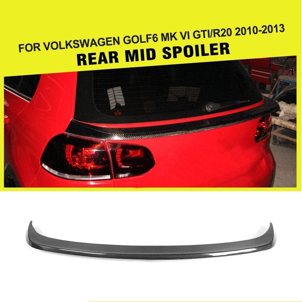 MVMTVT Diffuser Spoiler for Wolkswagen Golf Golf VI MK6 GTI R20 2010-2013, Carbon Fiber Car Middle Lip Wing Spoiler