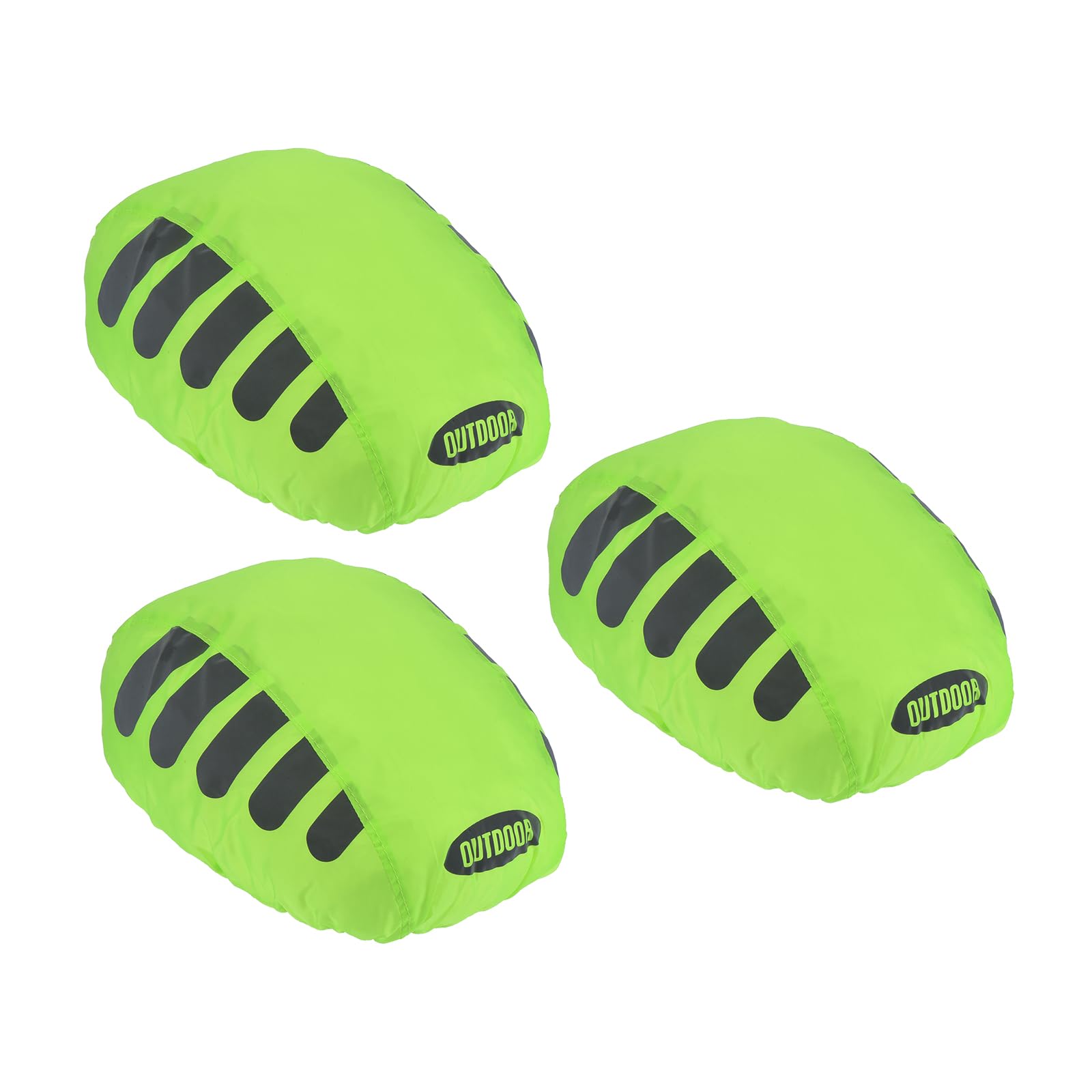 PATIKIL Cycling Bicycle Helmet Cover, 3 Pack Motorcycle Helmet Rain Covers Ride Gear Helmet Cover with Reflective Strip for Road Cycling, Green