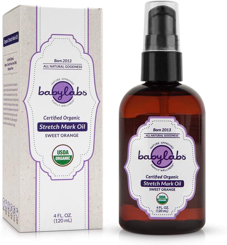 Amazon Com Babylabs Usda Certified Organic Stretch Mark Oil Sweet Orange 4 Ounce Health Personal Care