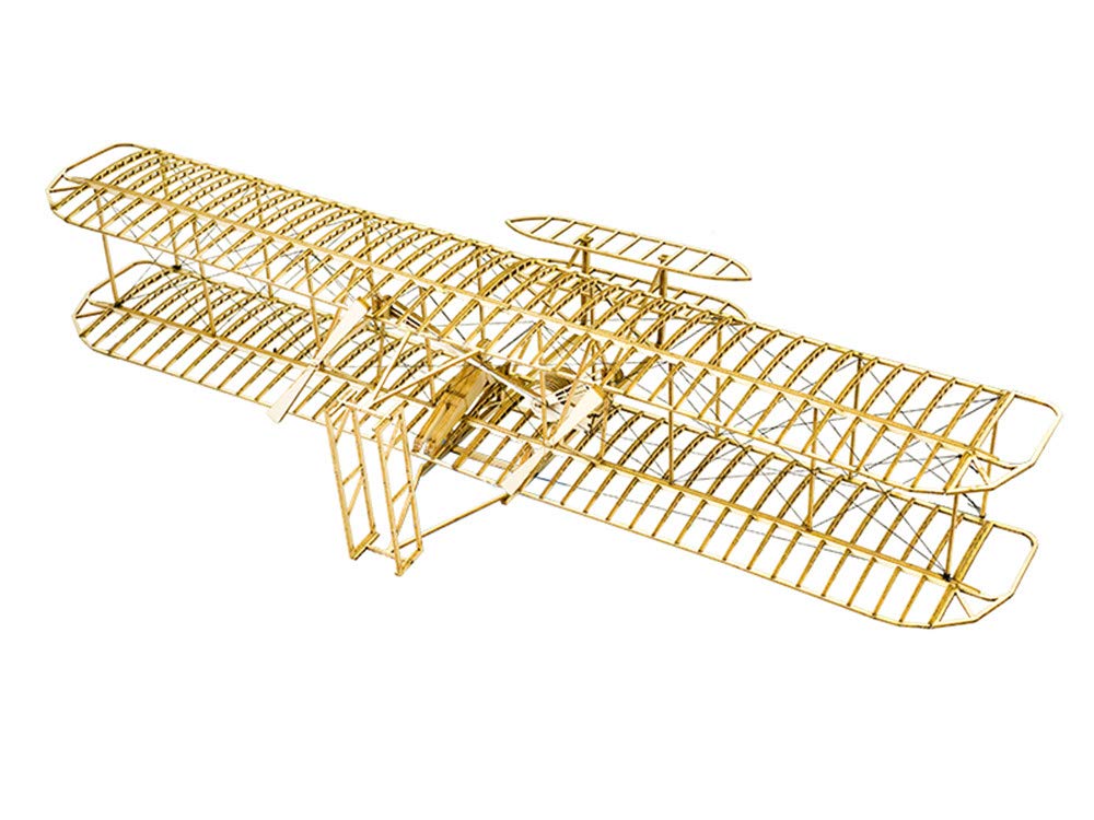 Wooden Model Aircraft Kits, 3D Wooden Puzzle DIY Wright Flyer Model Airplane Kits for Adults, Laser Cutting Woodcraft Kits to Build, Educational Assembly Model Construction Toys