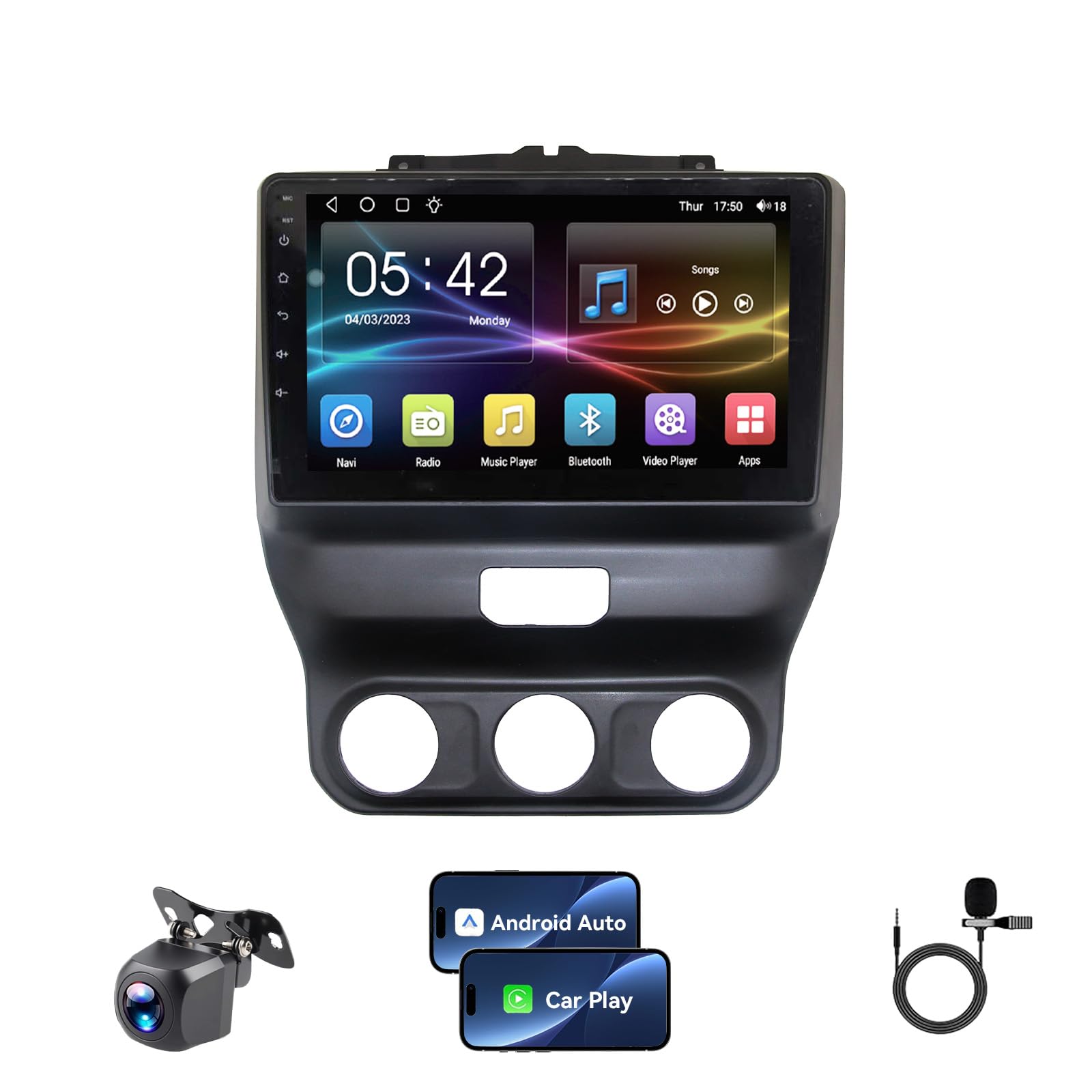 Photo 1 of 4+64G Car Radio for Dodge Ram 9 inch Touch Screen 2019 2020 2021 2022 2023 2024 Stereo,Wireless Carplay/WiFi/Bluetooth/EQ Audio/Andriod Auto/AM/FM/Navigation/AHD Camera