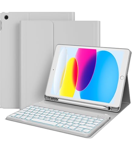 Étui Clavier Bluetooth Pour IPad 10,2" (9e/8e/7e Gen) - Clavier Amovible QWERTZ - Protection TPU