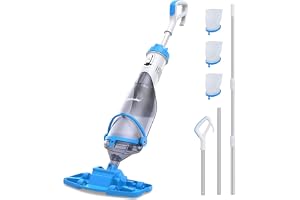 BIELMEIER Handheld Pool Vacuum with Telescopic Pole, Updated Swimming Pool Cleaner 19 GPM Powerful Suction, Cordless Pool Vacuum for Cleaning Above Ground Pools, Inground Pools, Spas, Hot Tubs