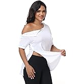 CASMON Post Shoulder Surgery Shirts for Women, After Rotator Cuff Tear Away Full Open Side Snap Adaptive Clothing Unisex
