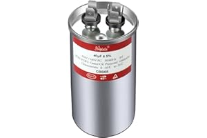 AMPTATA AC Capacitor, 40uf CBB65 Capacitor for AC/HVAC/Air Conditioner/Pool Pump/Condenser Fan Run Motor Start, 40MFD CBB65 370VAC 440VAC 450VAC 50/60Hz Carrier