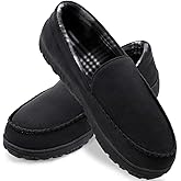shoeslocker Mens Slippers Microsuede Moccasin Memory Foam House Shoes
