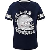 Womens City Football Fans Athletic V Neck Tee Shirts - Navy, Size: Small to Plus 4X