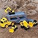 JOYIN 5 Pcs Beach Sand Toy Car Playset with 1 Carrier Truck and 4 Construction Cars, Educational Toy Vehicle for Kids Boys Girls Birthday Gift