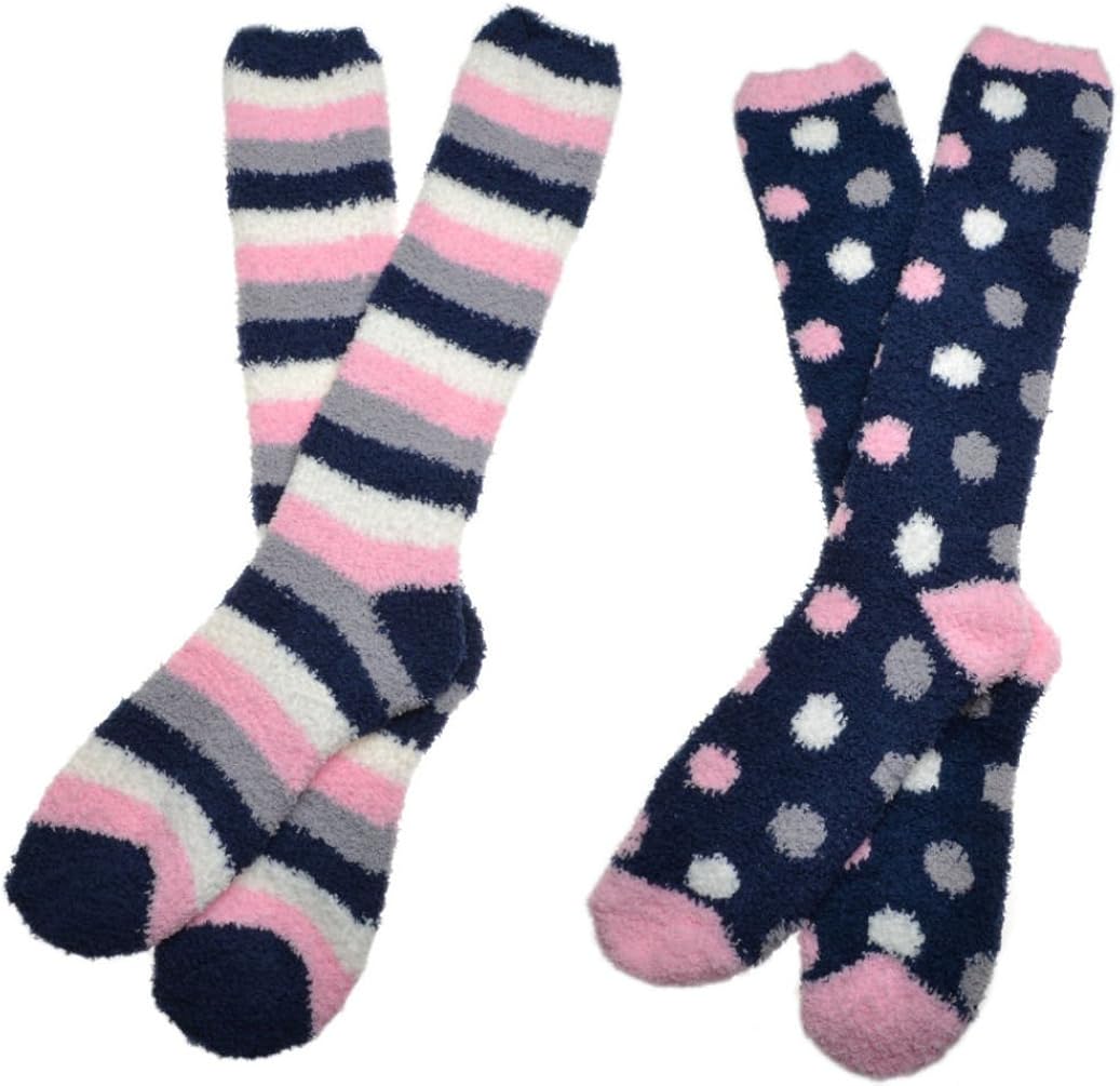 2 Pairs of Soft & Warm Ladies Long FLUFFY Socks Cosy Socks Amazon.co.uk