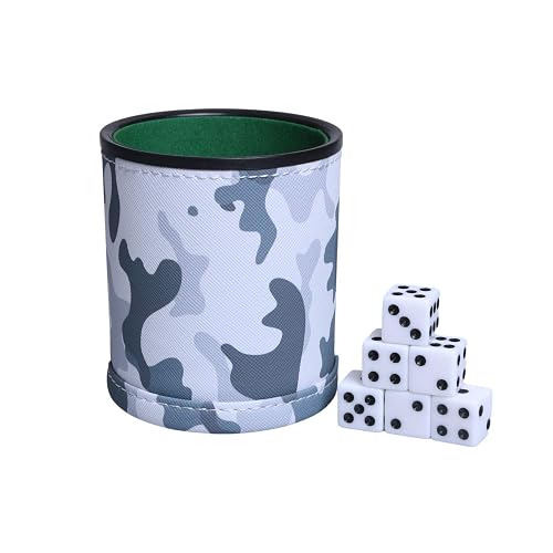 GERUI Lot De 2 Gobelets à Dés Doublés Feutre – Silencieux – Avec 10 Dés – Pour Yahtzee, Liars, Farkle