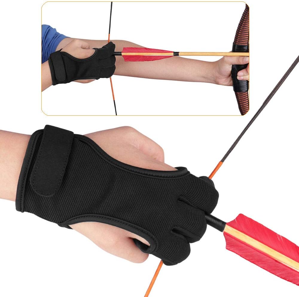 KRATARC Adult Archery Gloves Finger Protector Shooting Hunting Arrow Bow Archery Protective Gear Accessories : Sports & Outdoors