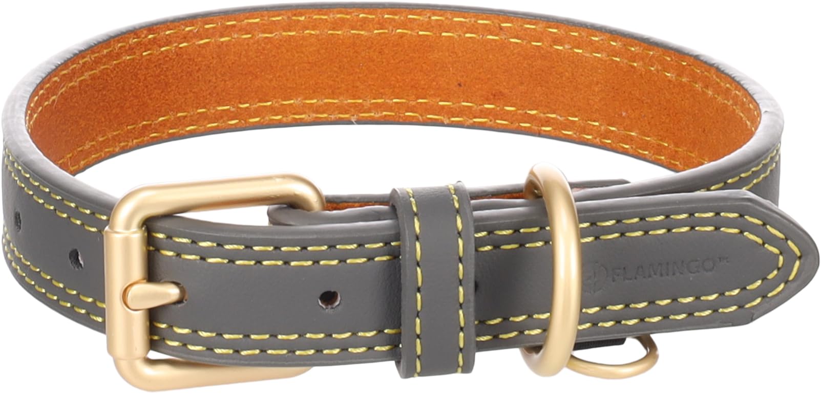 Flamingo Dog Collar Virginia Grey S/M 31-39cm 20mm