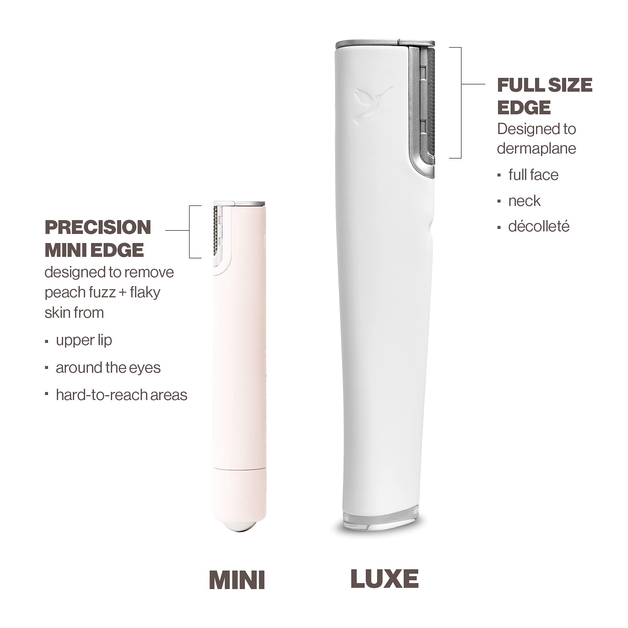 DERMAFLASH Mini Dermaplaning Tool for Precision Peach Fuzz Removal, Blush