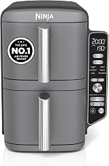 Ninja Double Stack XL Air Fryer 9.5L 4 Levels 2 Drawers Grey SL400UK