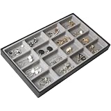 5-Pack Gray Flocked 50-Slot Jewelry Display Tray Inserts - For Showcases & Countertop Organization