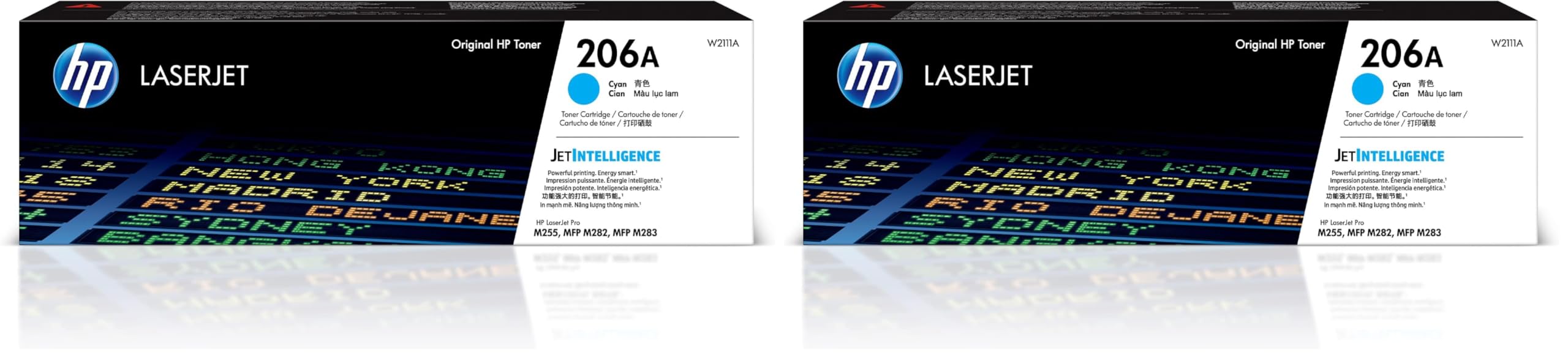 HP 206A Cyan Toner Cartridge | Works with Color LaserJet Pro M255,MFP M282,M283 Series | W2111A,(Pack of 2)