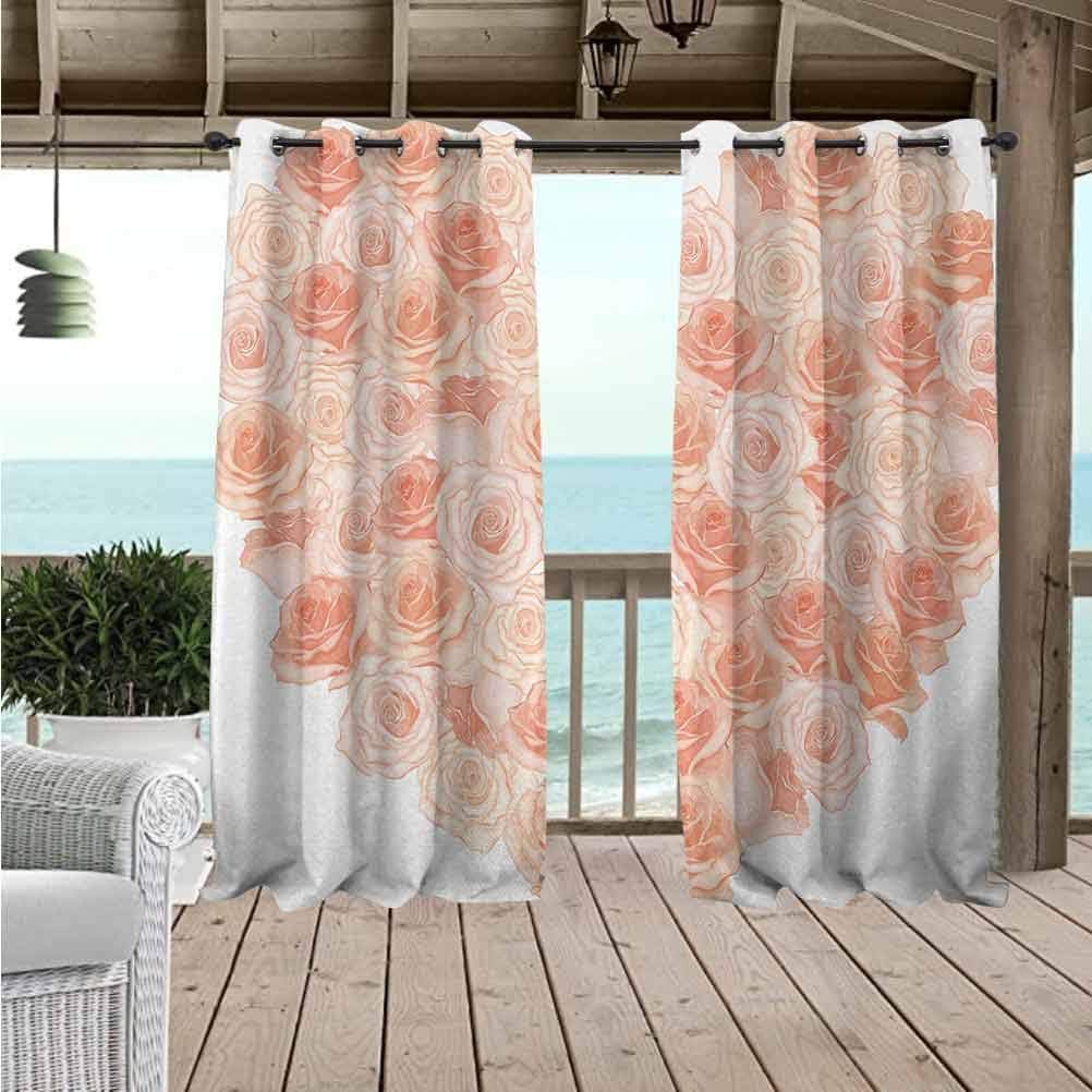 Cortinas para ventana de color melocotón modernas para exteriores