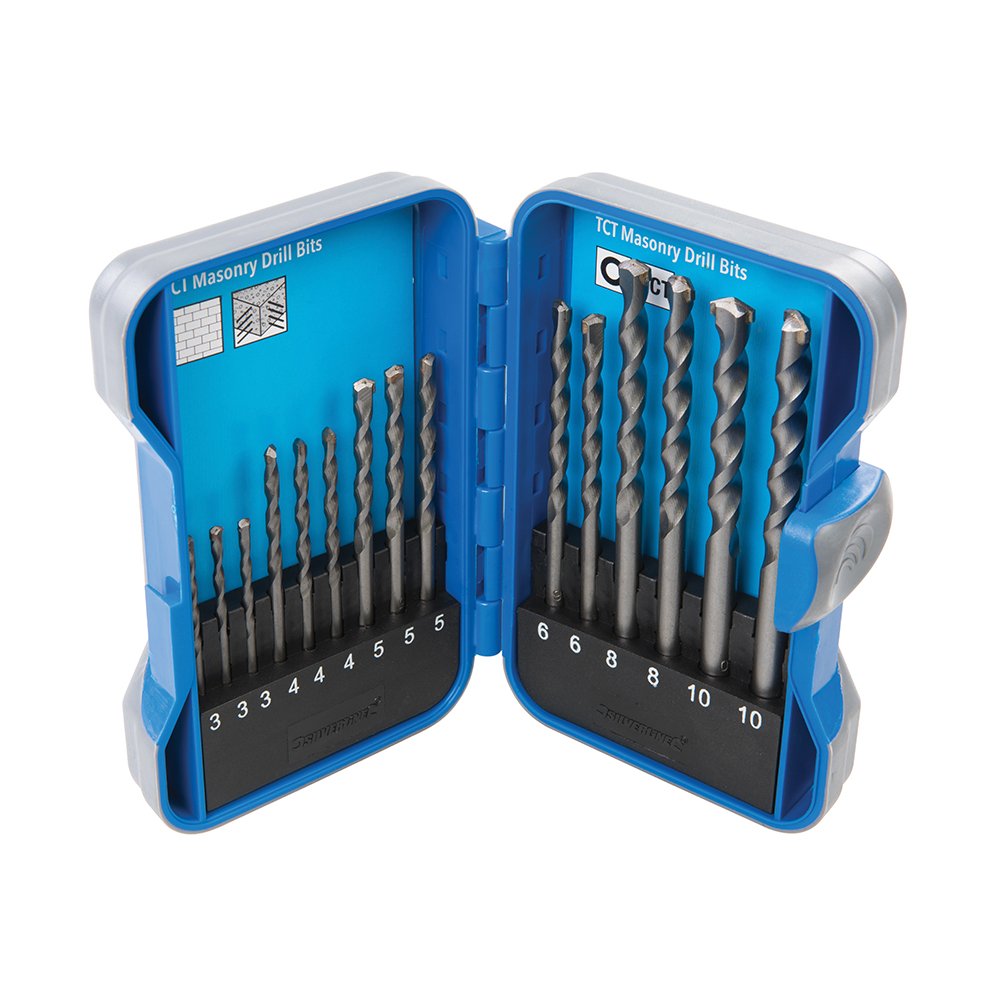 Silverline 723650 TCT Masonry Drill Bit Set 15pce 3 - 10 mm