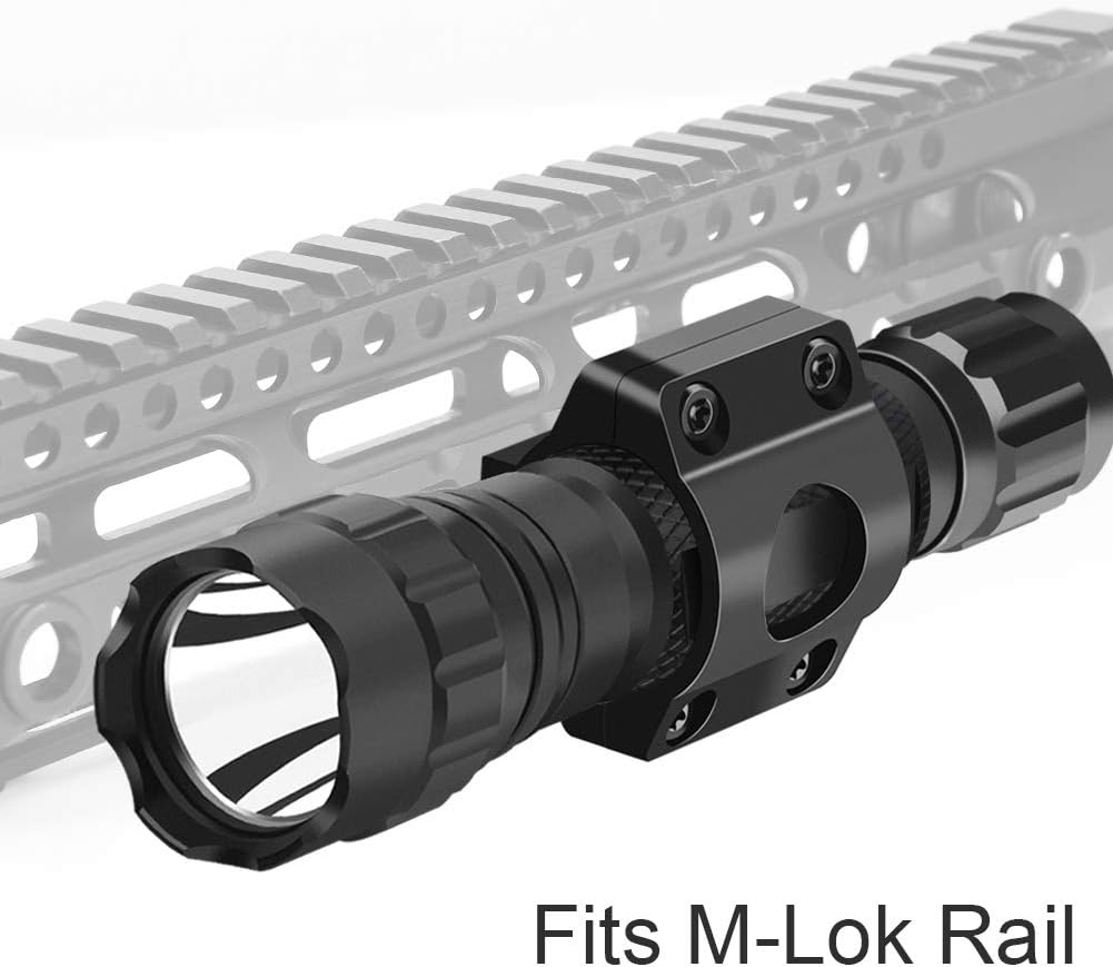 Feyachi FL22-MB Tactical Flashlight 1200 Lumen LED Weapon Light with Low Profile Mlok Flashlight Mount,Rechargeable Batteries and Pressure Switch Included: Home Audio & Theater